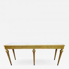 Maison Jansen Fabulous Jansen Style Hollywood Regency Marble Top Gilded Gold Console Table - 1466232