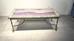 Maison Jansen Fine French Faux Marble Steel and Brass Coffe Table Maison Jansen - 4757506