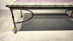 Maison Jansen Fine French Faux Marble Steel and Brass Coffe Table Maison Jansen - 4757538