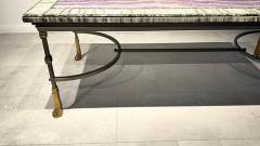 Maison Jansen Fine French Faux Marble Steel and Brass Coffe Table Maison Jansen - 4757539