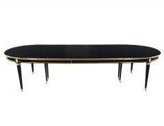 Maison Jansen French 1940 s Maison Jansen Dining Table in Polished Black with Brass Detailing - 3389092