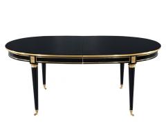 Maison Jansen French 1940 s Maison Jansen Dining Table in Polished Black with Brass Detailing - 3389095