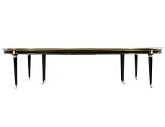 Maison Jansen French 1940 s Maison Jansen Dining Table in Polished Black with Brass Detailing - 3389097