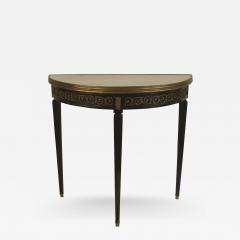 Maison Jansen French 1940s Ebonized Demilune Shaped Console Table - 464928