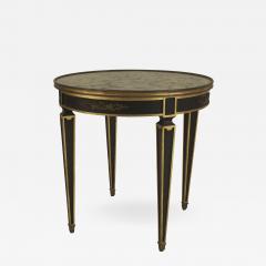 Maison Jansen French 1940s Empire style Ebonized and Gilt Trim Round End Table - 464921