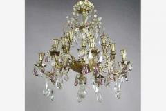 Maison Jansen French 24 Arm Brass and Cut Crystal Chandelier by Bagu s for Maison Jansen - 1811579