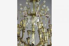 Maison Jansen French 24 Arm Brass and Cut Crystal Chandelier by Bagu s for Maison Jansen - 1811581