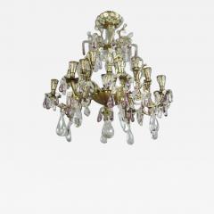 Maison Jansen French 24 Arm Brass and Cut Crystal Chandelier by Bagu s for Maison Jansen - 1813784