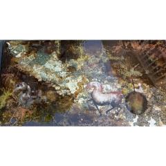 Maison Jansen French Art Deco Eglomise Reverse Painted Glass Cocktail Table Horses - 4488890