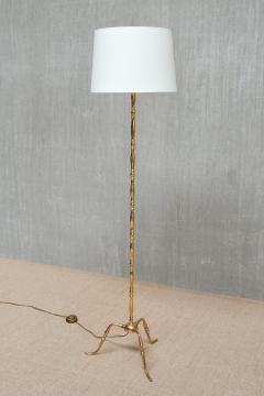 Maison Jansen French Brass Bamboo Tripod Floor Lamp in the Style of Maison Jansen 1950s - 4356139