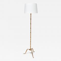 Maison Jansen French Brass Bamboo Tripod Floor Lamp in the Style of Maison Jansen 1950s - 4358453