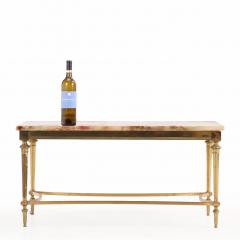 Maison Jansen French Brass and Onyx Coffee Table in the Manner of Maison Jansen C 1950 - 4722110