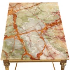 Maison Jansen French Brass and Onyx Coffee Table in the Manner of Maison Jansen C 1950 - 4722112