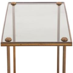 Maison Jansen French Brass and Smoked Glass End Table in the manner of Maison Jansen C 1950 - 4736019