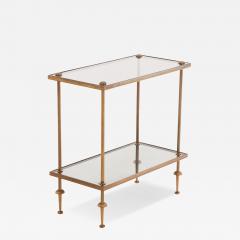 Maison Jansen French Brass and Smoked Glass End Table in the manner of Maison Jansen C 1950 - 4738699