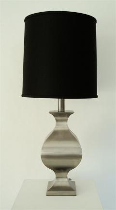 Maison Jansen French Brushed Stainless Steel Table Lamp by Francois See for Maison Jansen - 2053779