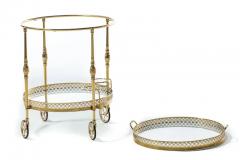 Maison Jansen French Hollywood Regency Brass Bar Cart with Star Motif c 1960s - 2820536