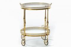 Maison Jansen French Hollywood Regency Brass Bar Cart with Star Motif c 1960s - 2820582