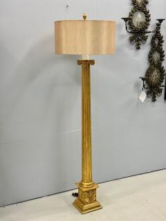 Maison Jansen French Hollywood Regency Style Large Giltwood Floor Lamp Hand Carved - 3145208
