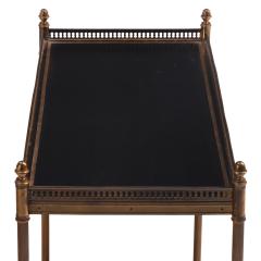 Maison Jansen French Leather and Brass Two Tier Table in the Manner of Maison Jansen C 1950 - 4722318