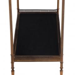 Maison Jansen French Leather and Brass Two Tier Table in the Manner of Maison Jansen C 1950 - 4722321