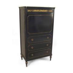 Maison Jansen French Louis XVI Style Ebonized Secretary Desk - 4646666