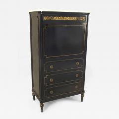 Maison Jansen French Louis XVI Style Ebonized Secretary Desk - 4646694