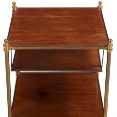 Maison Jansen French Mahogany and Brass Three Tier Table C 1950 - 4713273