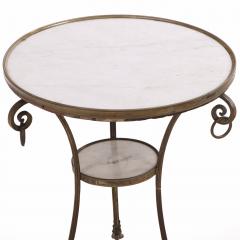 Maison Jansen French Marble and Bronze Gueridon Table in the Manner of Maison Jansen C 1940 - 4641099