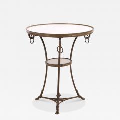 Maison Jansen French Marble and Bronze Gueridon Table in the Manner of Maison Jansen C 1940 - 4642388