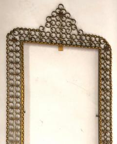 Maison Jansen French Mid Century Modern Gilt Wrought Iron Filagree Mirror by Maison Jansen - 1683826