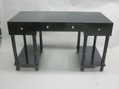 Maison Jansen French Mid Century Modern Neoclassical Black Lacquer Desk by Maison Jansen - 1683807