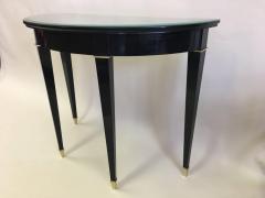 Maison Jansen French Modern Neoclassical Black Lacquer Demilune Console by Maison Jansen - 1707650