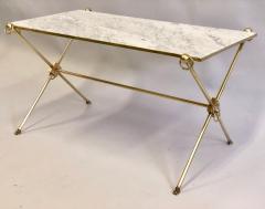 Maison Jansen French Modern Neoclassical Brass and Marble Coffee Table by Maison Jansen - 1707732