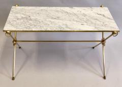 Maison Jansen French Modern Neoclassical Brass and Marble Coffee Table by Maison Jansen - 1707733