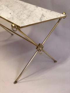 Maison Jansen French Modern Neoclassical Brass and Marble Coffee Table by Maison Jansen - 1707735