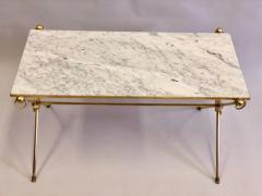 Maison Jansen French Modern Neoclassical Brass and Marble Coffee Table by Maison Jansen - 1707736