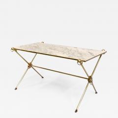 Maison Jansen French Modern Neoclassical Brass and Marble Coffee Table by Maison Jansen - 1711525