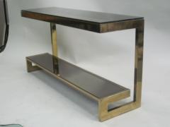Maison Jansen French Modern Neoclassical Double Tier Brass Console Sofa Table Maison Jansen - 4091003