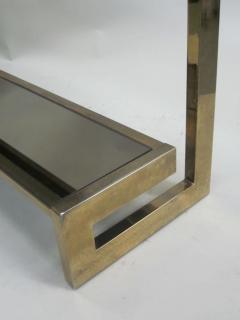 Maison Jansen French Modern Neoclassical Double Tier Brass Console Sofa Table Maison Jansen - 4091040