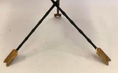 Maison Jansen French Modern Neoclassical Gilt Iron Basalt Stone Side Table by Maison Jansen - 2372230