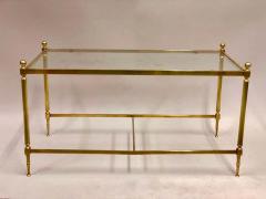 Maison Jansen French Modern Neoclassical Solid Brass and Glass Coffee Table by Maison Jansen - 1770873