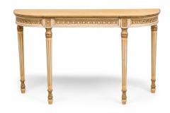Maison Jansen French Neo Classic White and Parcel Gilt Console Tables with Paint - 4628834