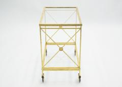 Maison Jansen French neoclassical Maison Jansen gilded iron bar cart 1960s - 1115149