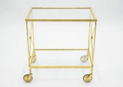 Maison Jansen French neoclassical Maison Jansen gilded iron bar cart 1960s - 1115150