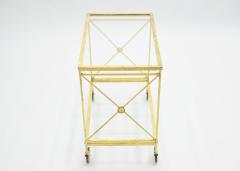 Maison Jansen French neoclassical Maison Jansen gilded iron bar cart 1960s - 1115153