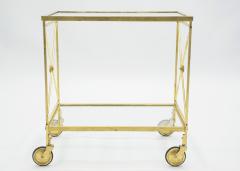 Maison Jansen French neoclassical Maison Jansen gilded iron bar cart 1960s - 1115154