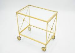 Maison Jansen French neoclassical Maison Jansen gilded iron bar cart 1960s - 1115156