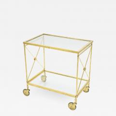 Maison Jansen French neoclassical Maison Jansen gilded iron bar cart 1960s - 1116263