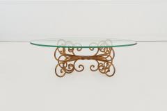 Maison Jansen Gilt Wrought Iron Coffee Table in the Style of Maison Jansen - 4573317